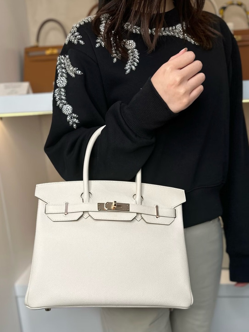 Hermes Clemence Birkin 35 bag Authentic No key/lock Pristine Like New!